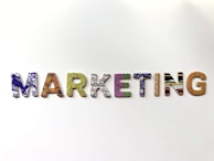 multicolored marketing freestanding letter