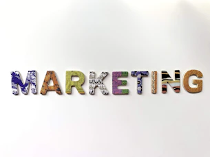 multicolored marketing freestanding letter