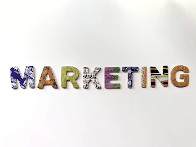 “Marketing” in coloured letters