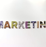 multicolored marketing freestanding letter