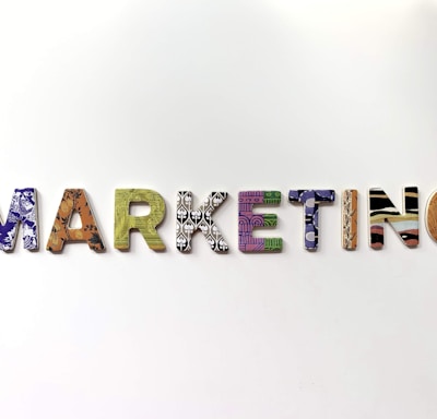 multicolored marketing freestanding letter