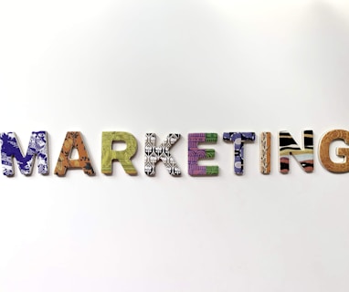 multicolored marketing freestanding letter