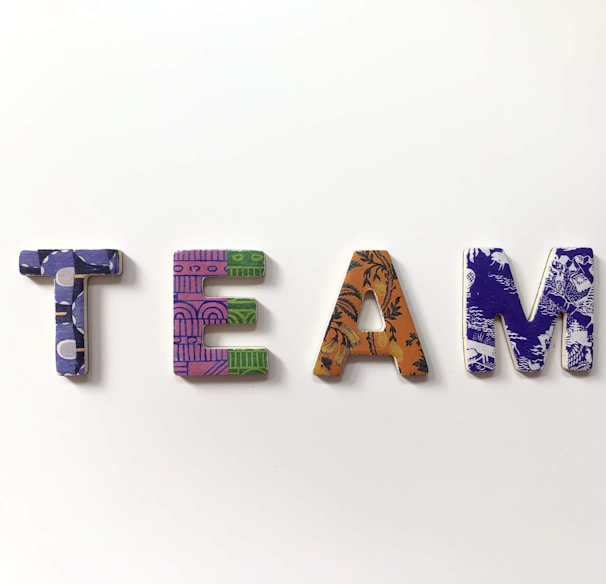 team freestanding letters