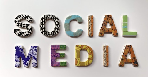 assorted-color social media signage