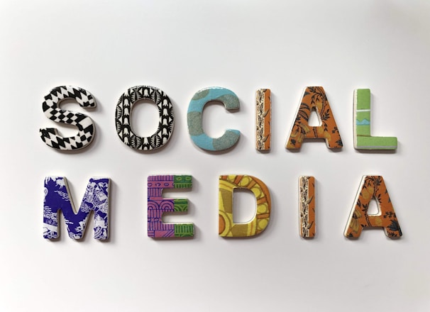 assorted-color social media signage