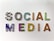 Arranged alphabetically, letters spell the words 'SOCIAL MEDIA', each letter featuring different colors and patterns on a white background.