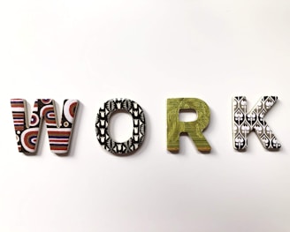 work freestanding letters