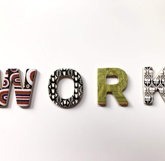 work freestanding letters