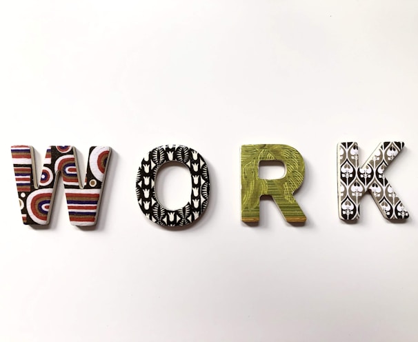 work freestanding letters
