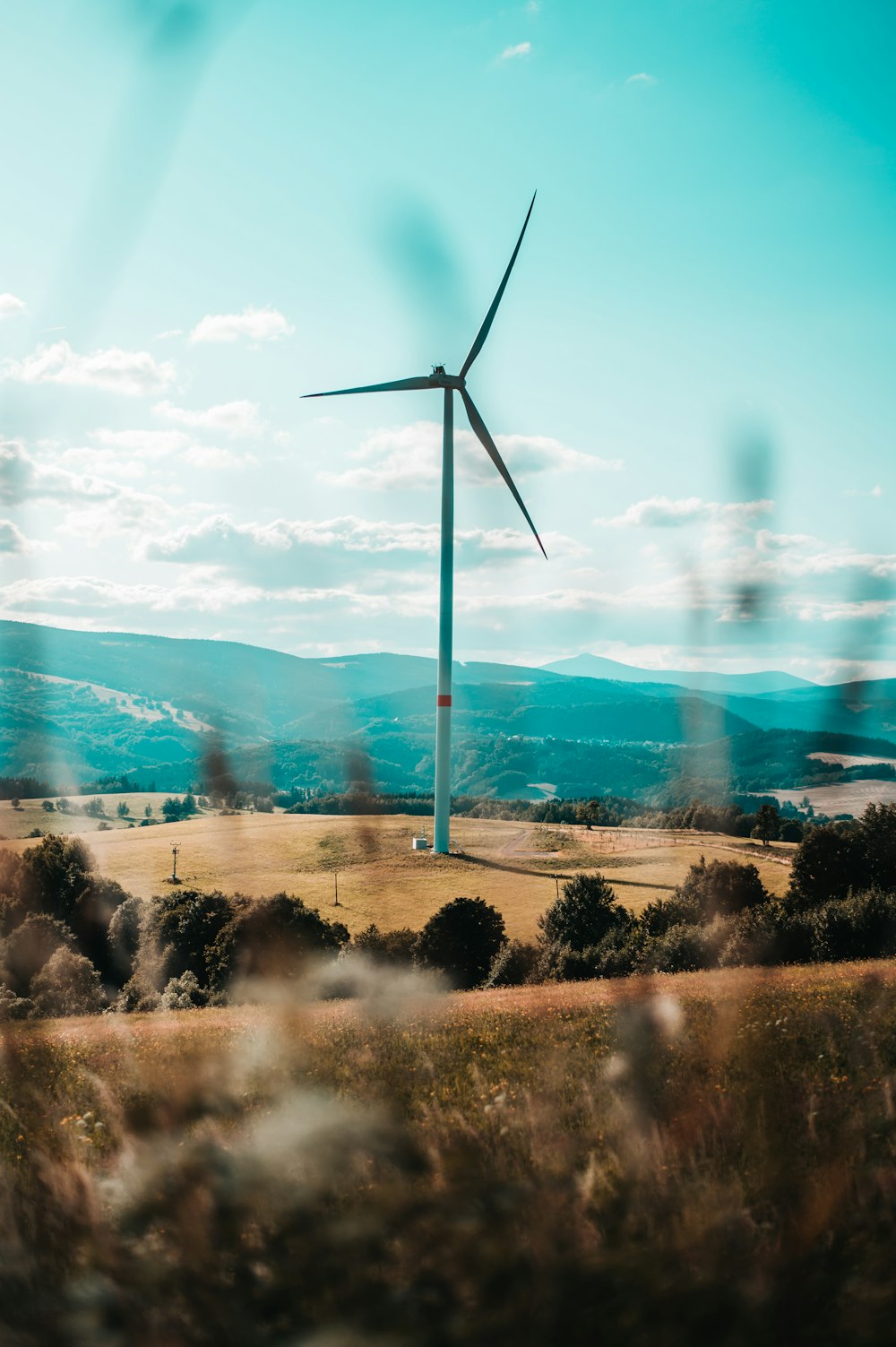 white wind turbine