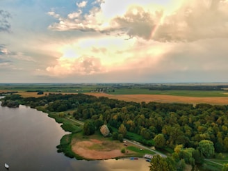 aerial view photo of green trees during cloudy daytime