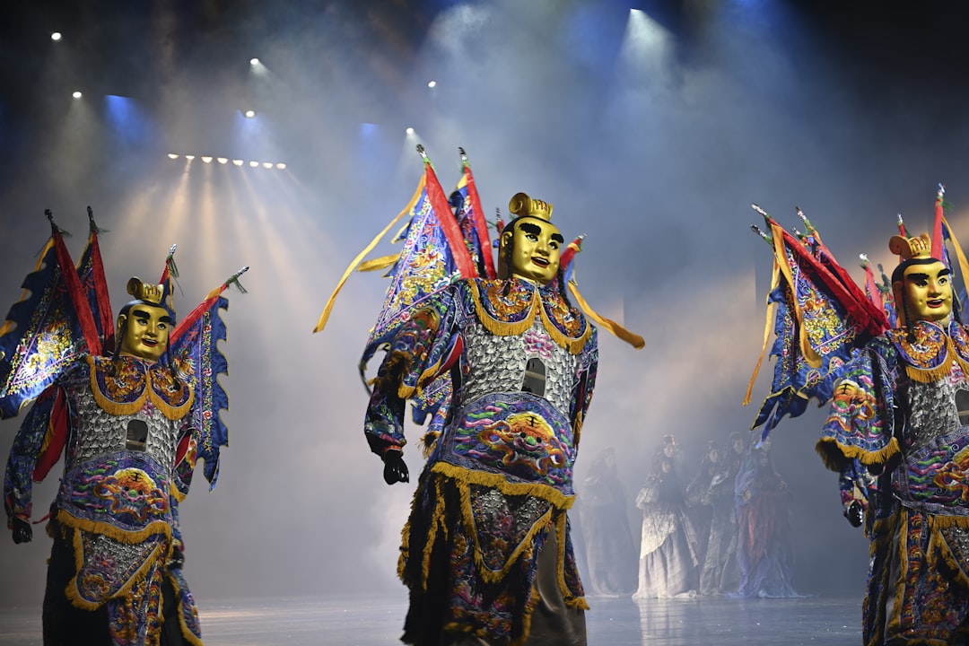 Chinese historical theater performance with Qing Dynasty costumes