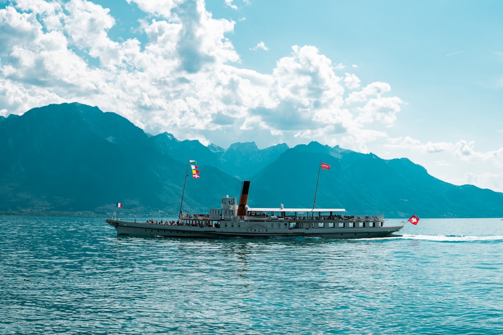 weißes Kreuzfahrtschiff auf Gewässer