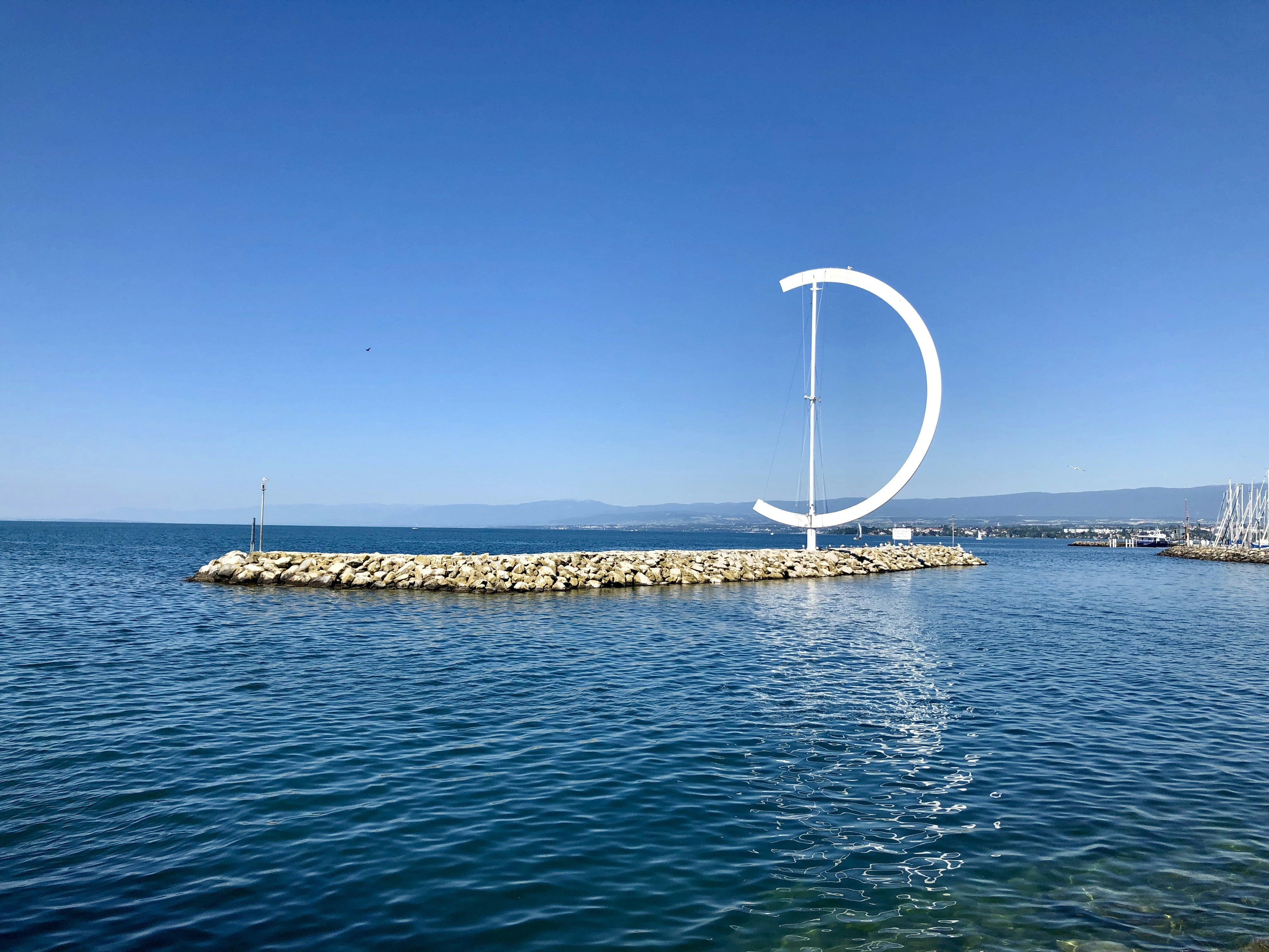 body of water near island