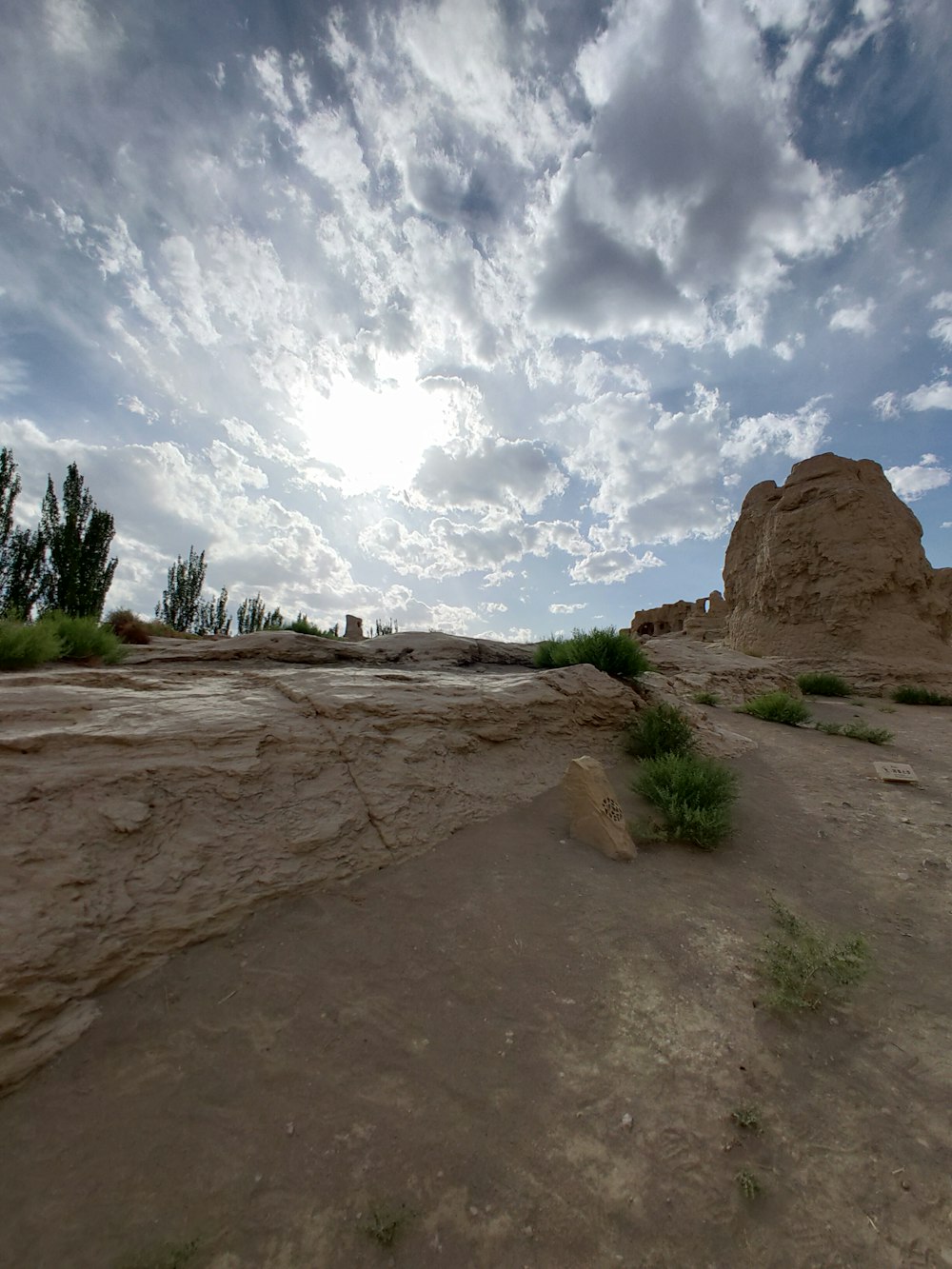 landscape photography of badlands