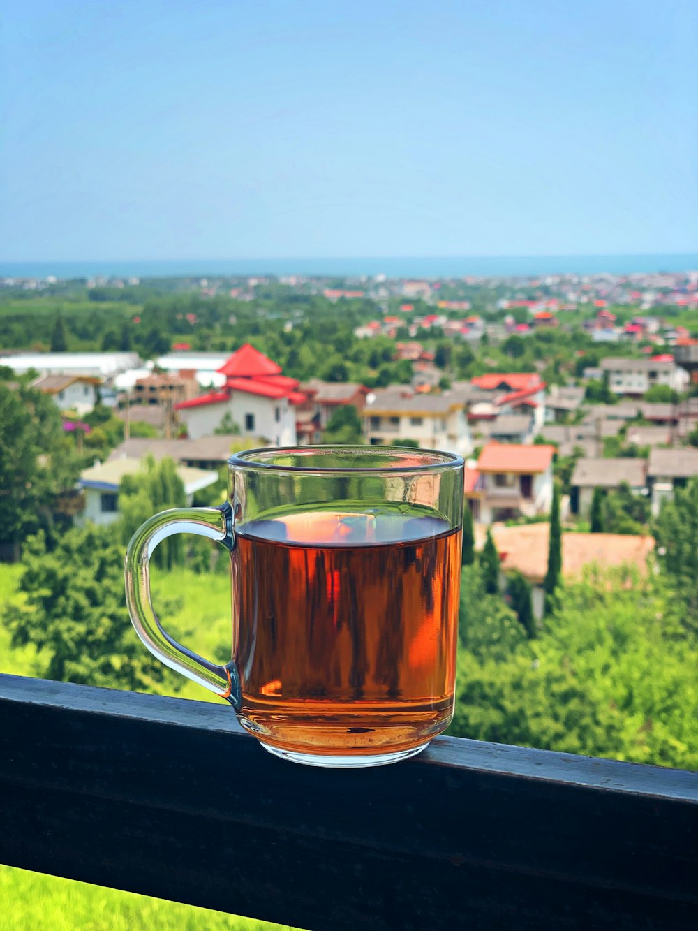 filled clear glass cup