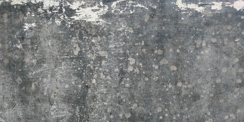 Weathered and textured concrete surface with patches of discoloration, giving a rustic and distressed appearance.