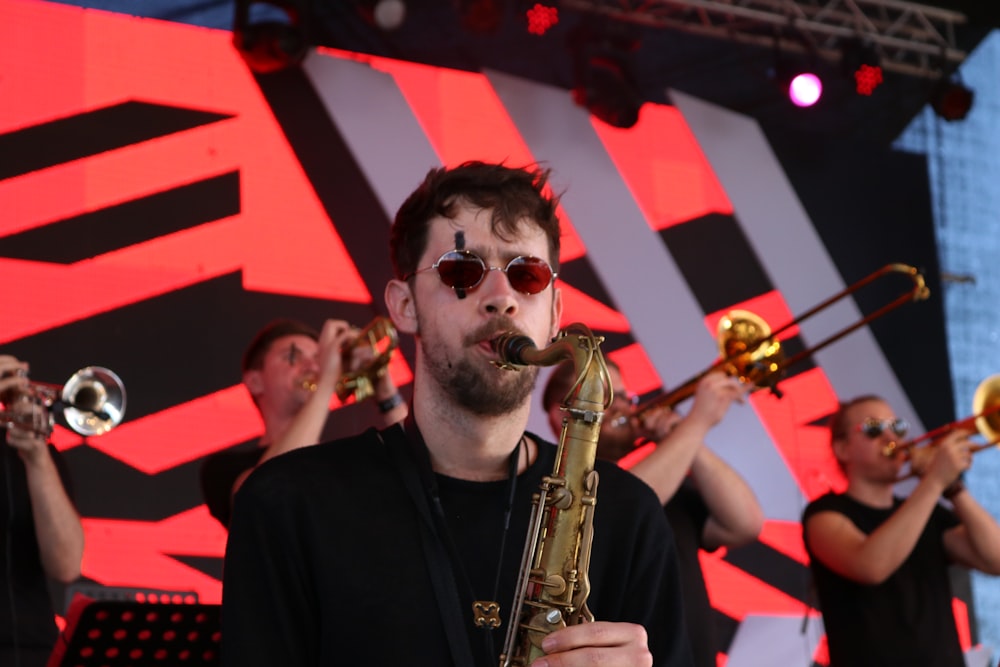 person playing saxophone