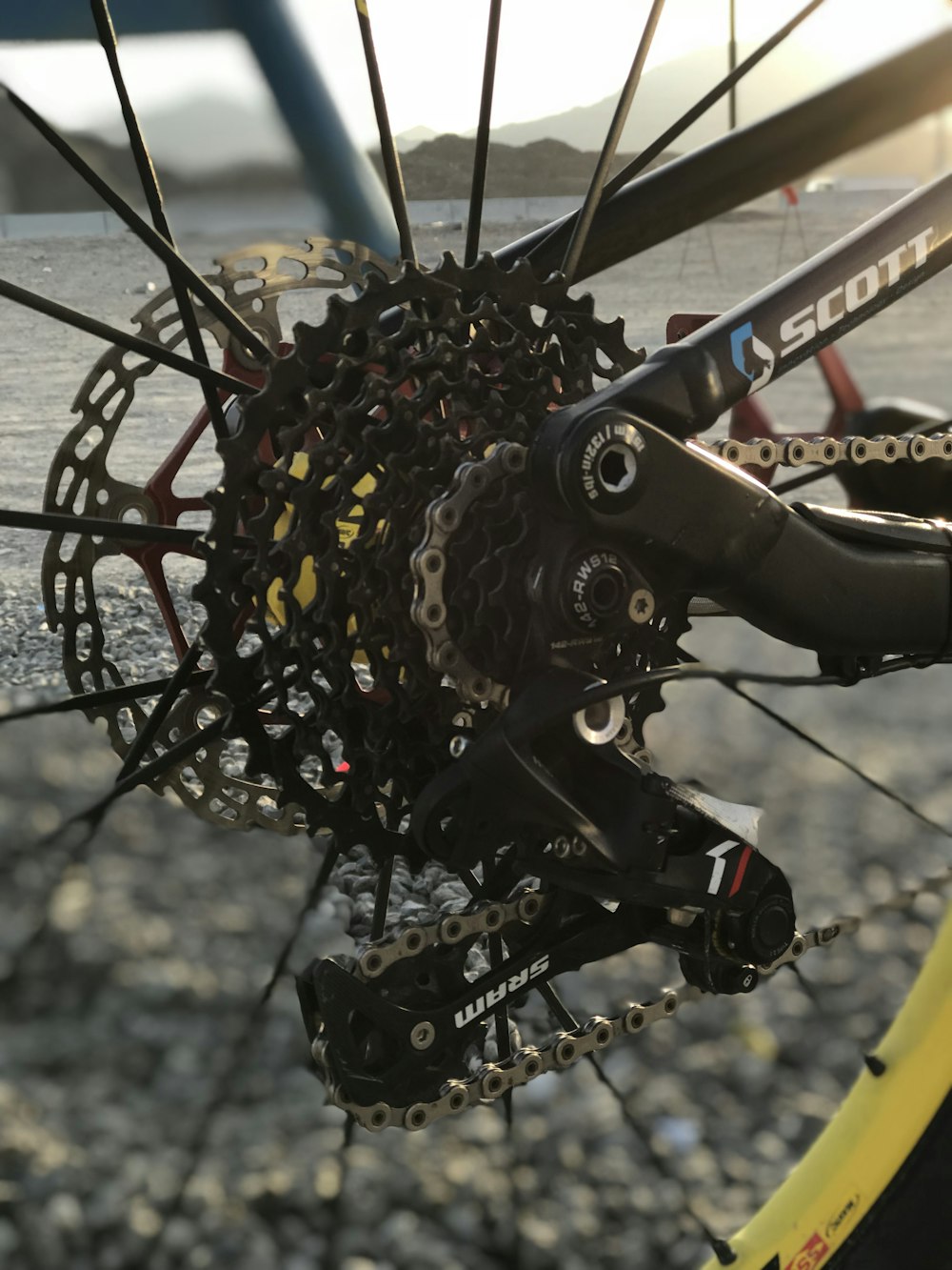 shallow focus photo of black bike gear