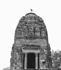 A vintage photograph of the temple's original foundation stone ceremony.