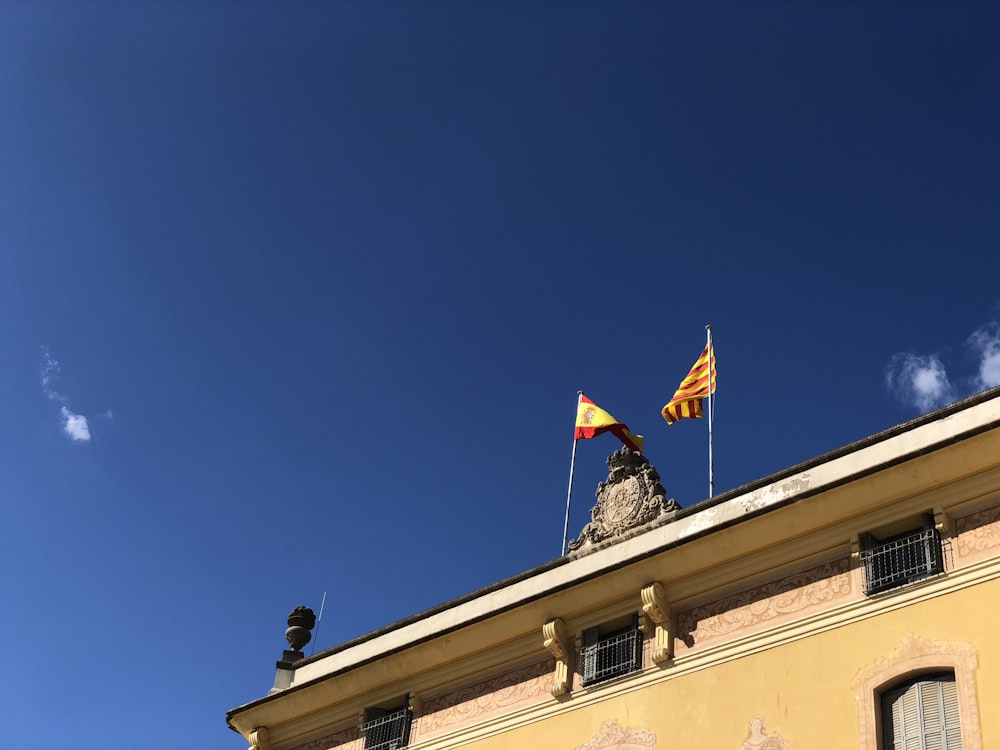 yellow flag on top of building