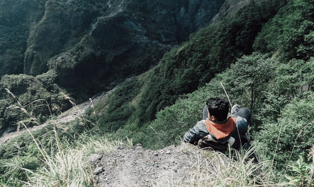 man sitting during daytime