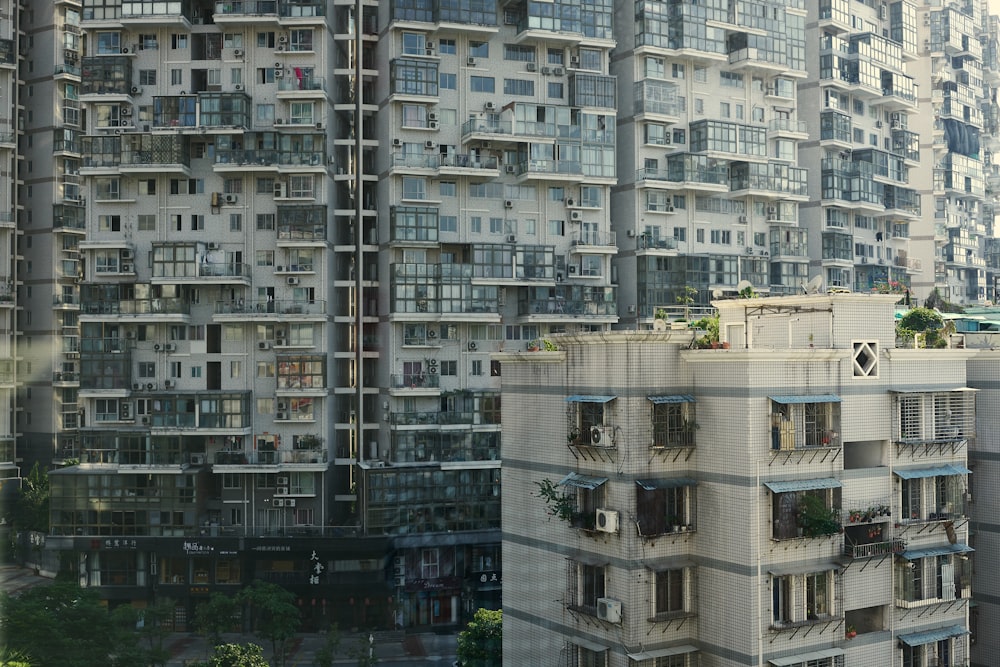 white concrete buildings