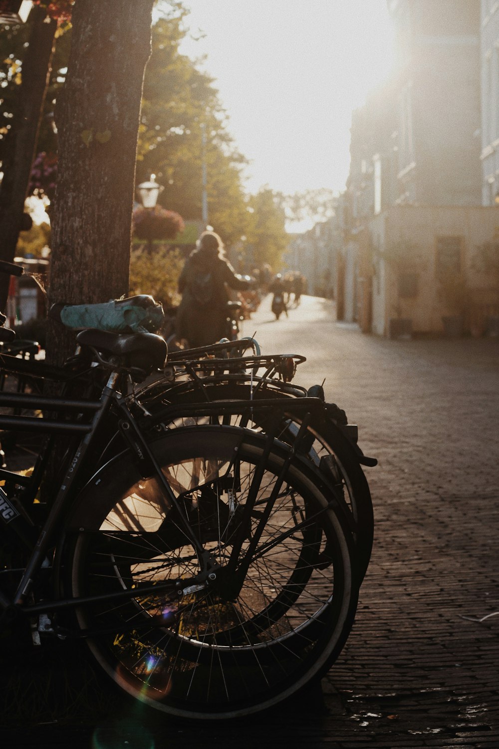 black commuter bike lot