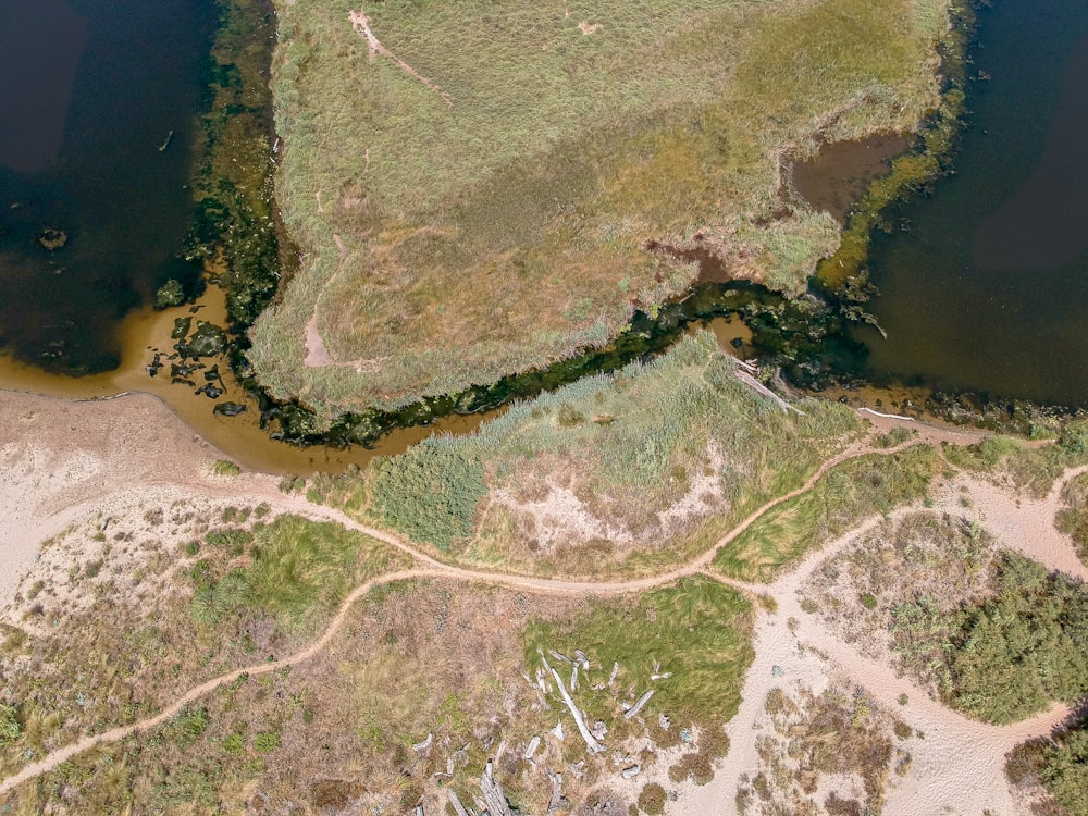 bird's-eye view of island