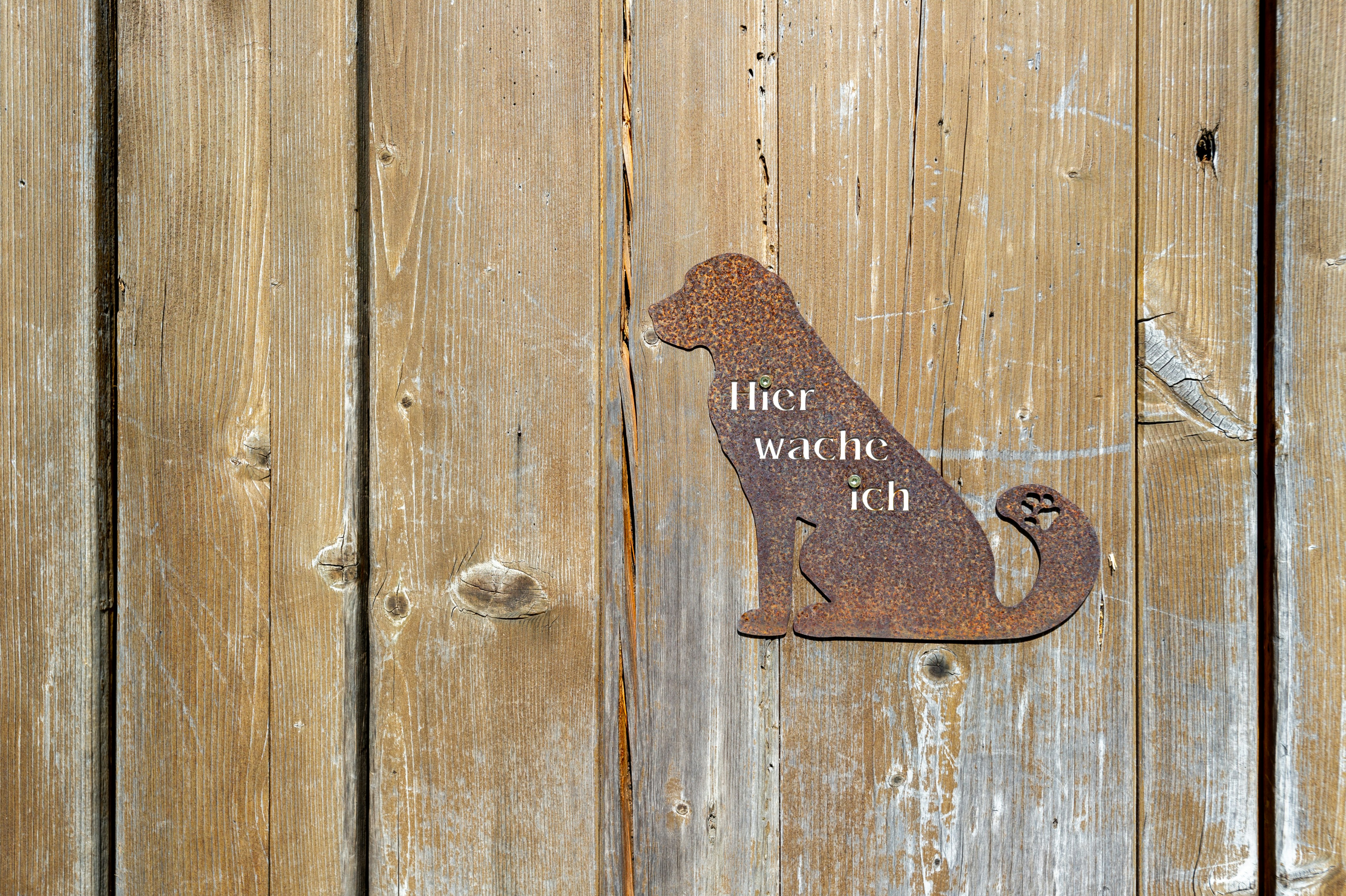 brown metal dog wall decor