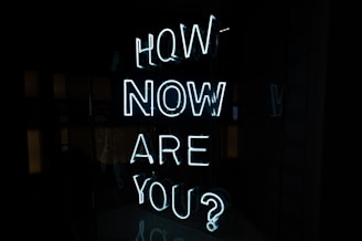 white how now are you? neon light