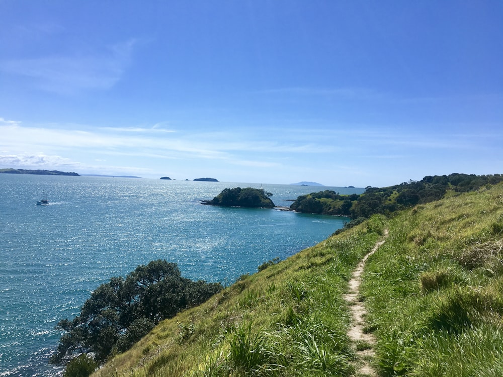 mountain beside sea