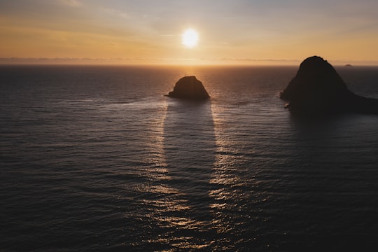 silhouette of island scenery in Curry County United States