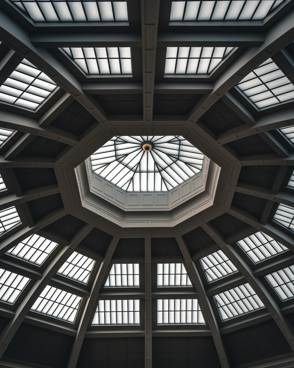 white glass-panel ceiling