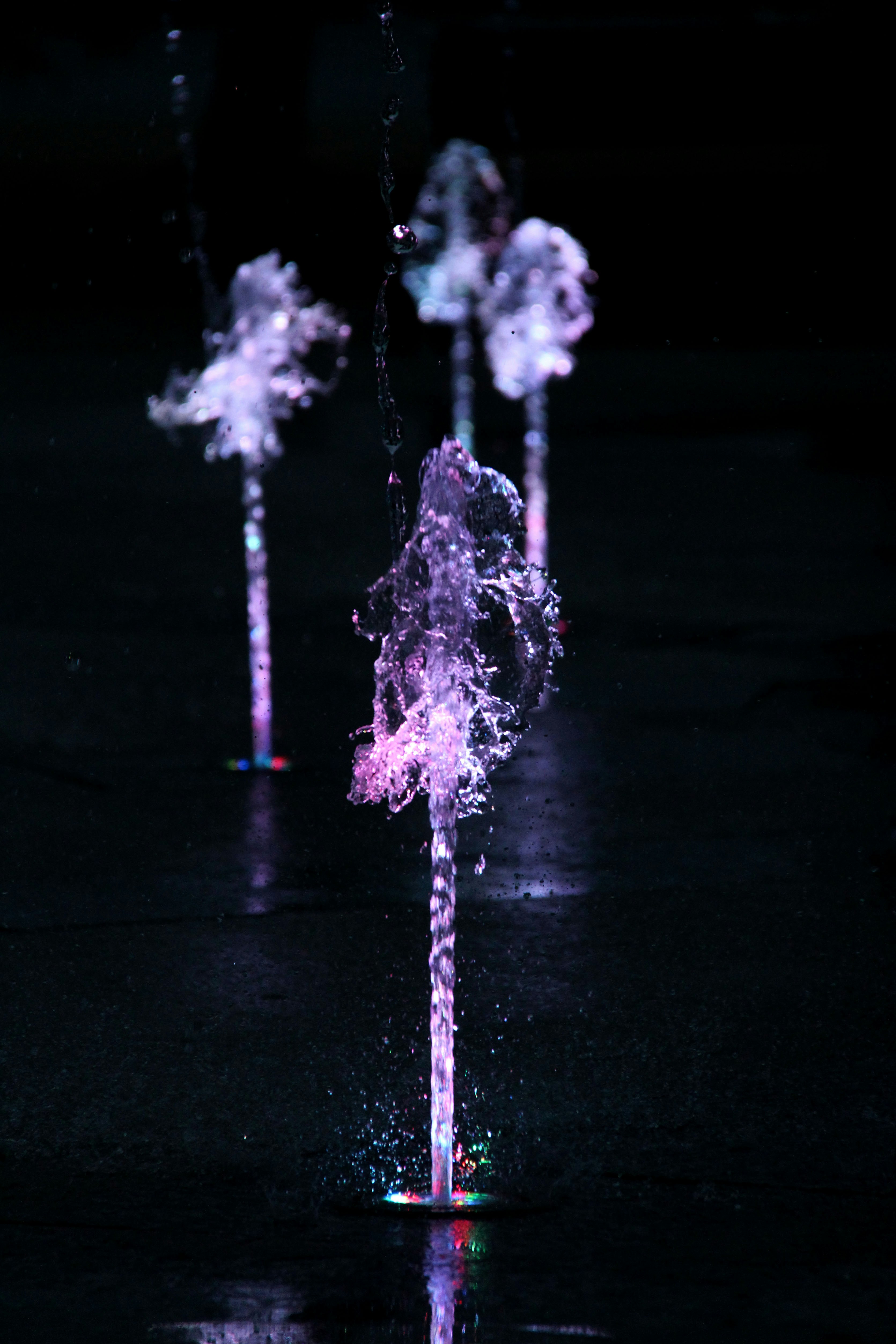 a couple of poles that are in the dark