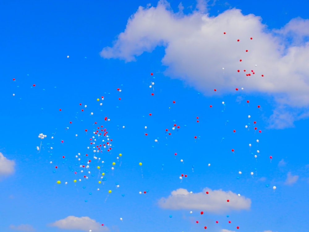 white and red balloons