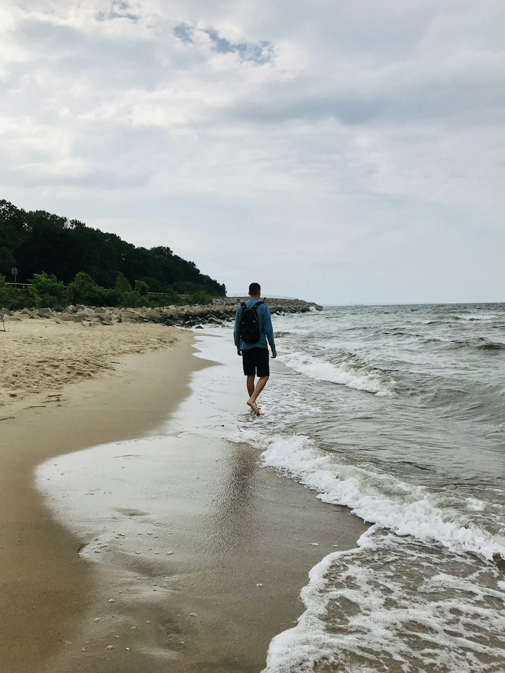man standing on shore