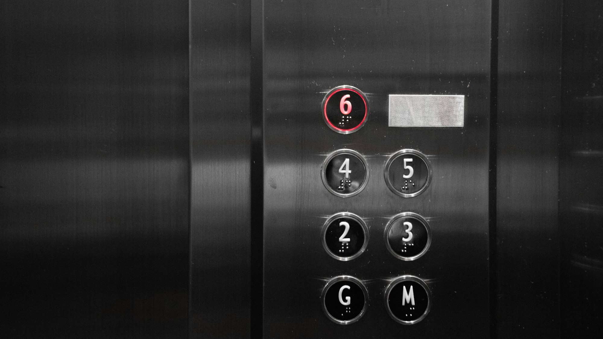 elevator, lift, buttons, top floor selected