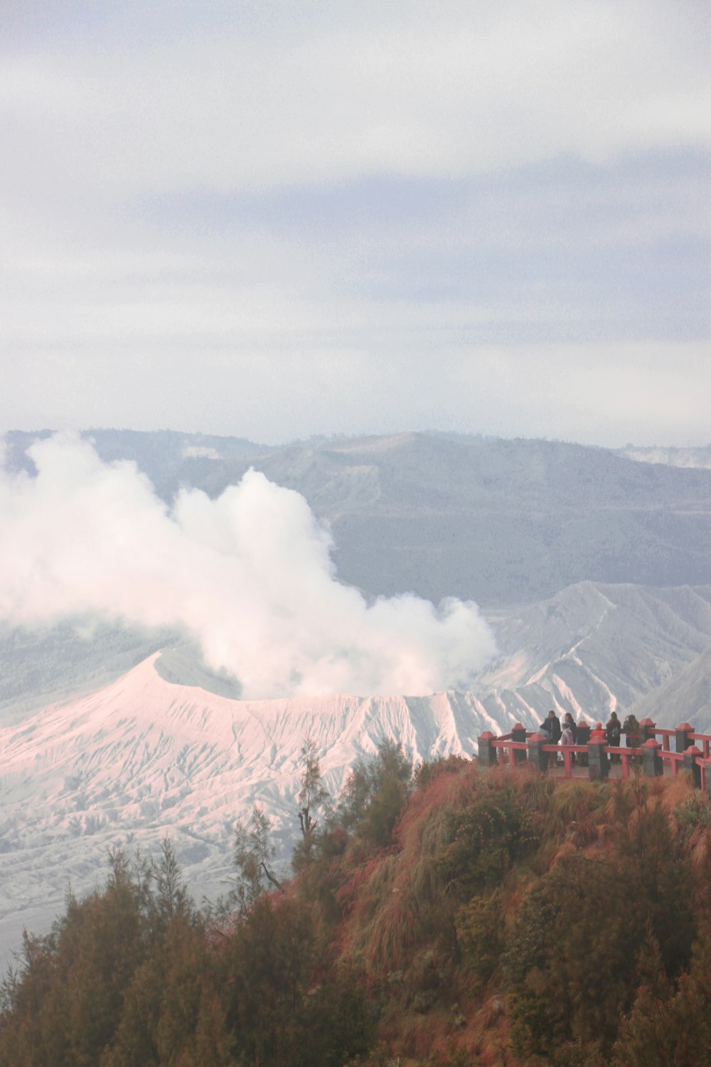 aerial photo of volcano