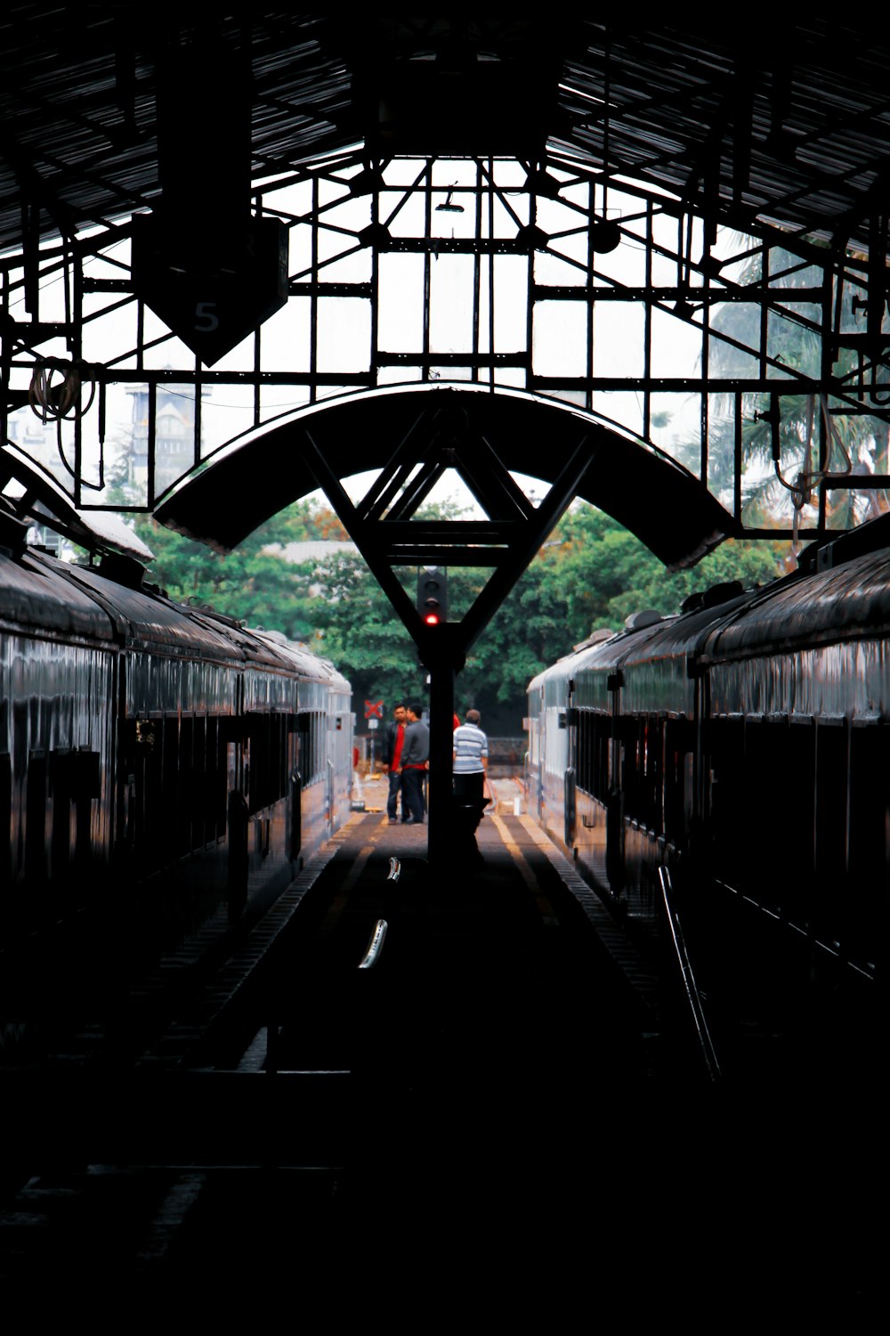 train station in dim light