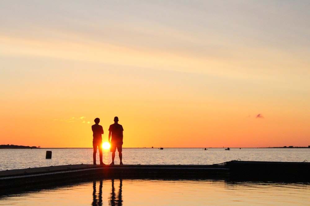 silhouette of coupe on shore