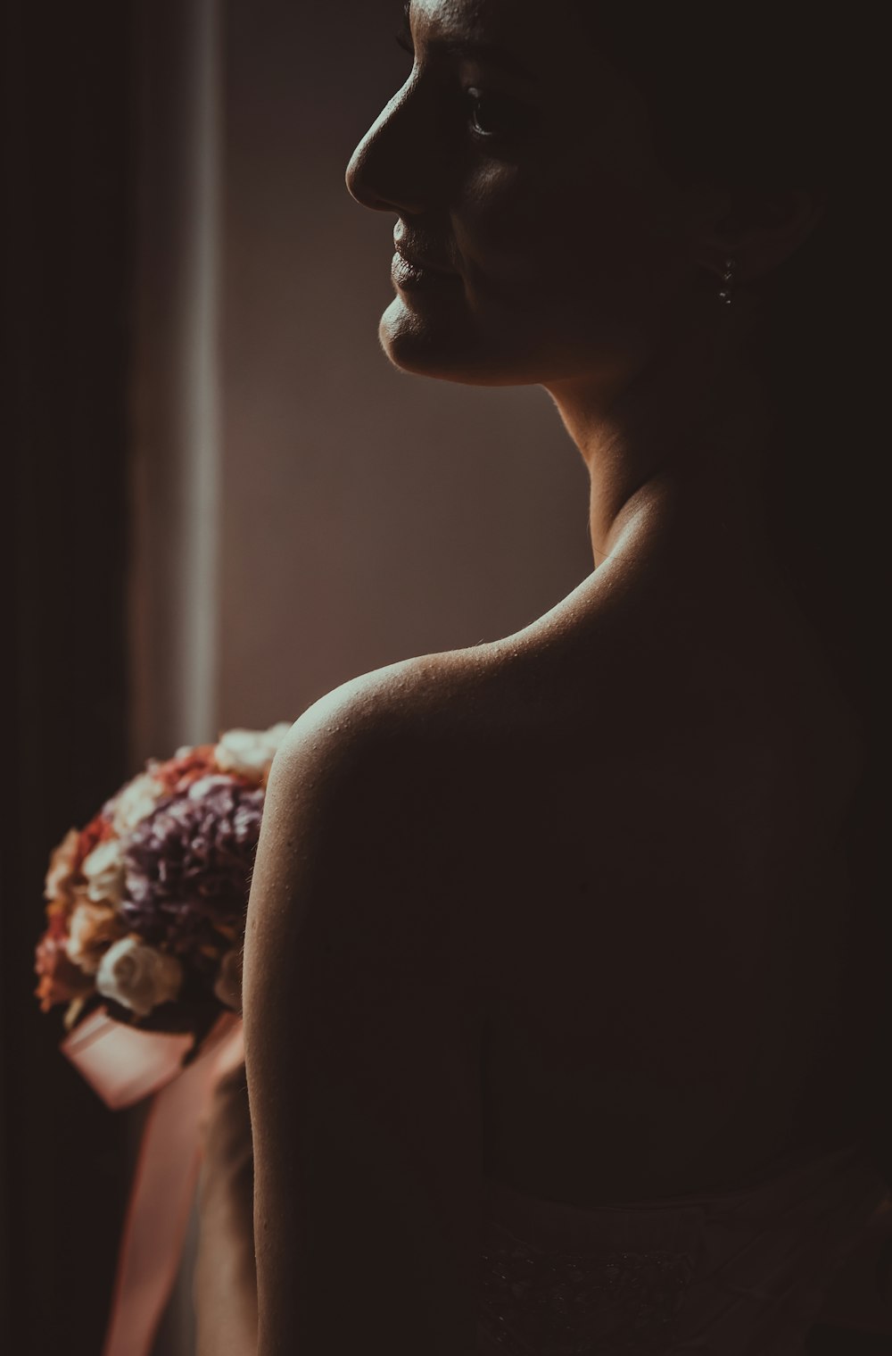 woman holding bouquet