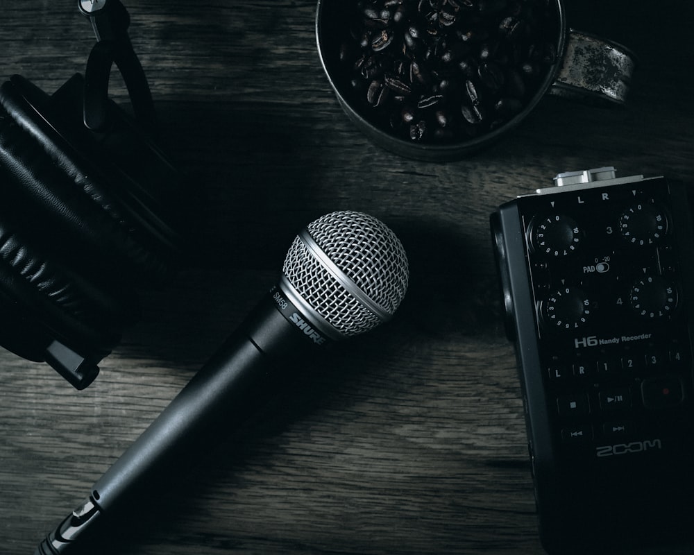 black microphone