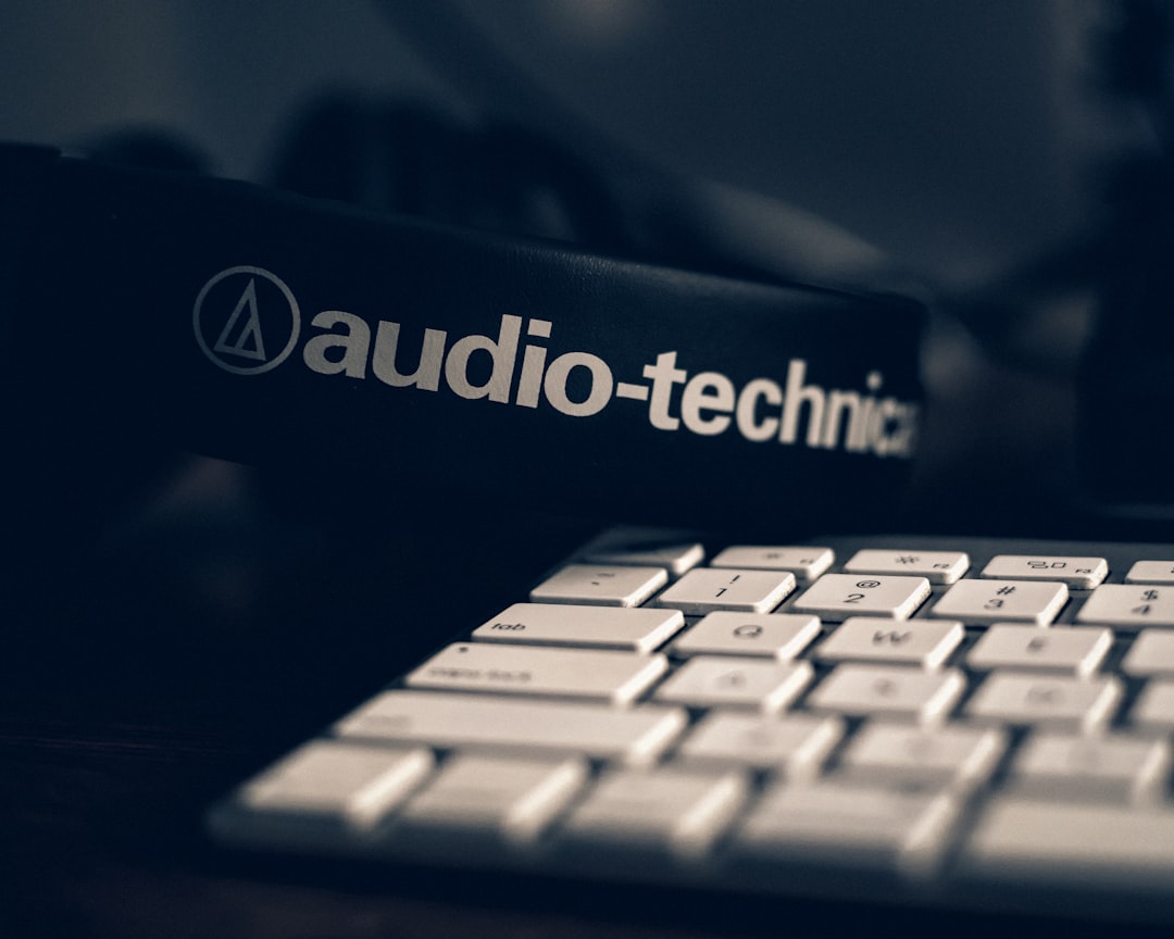 black Audio-technica headphones,