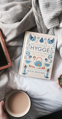 Hygge book on blanket