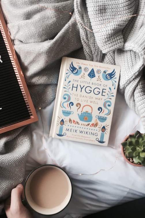 Hygge book on blanket