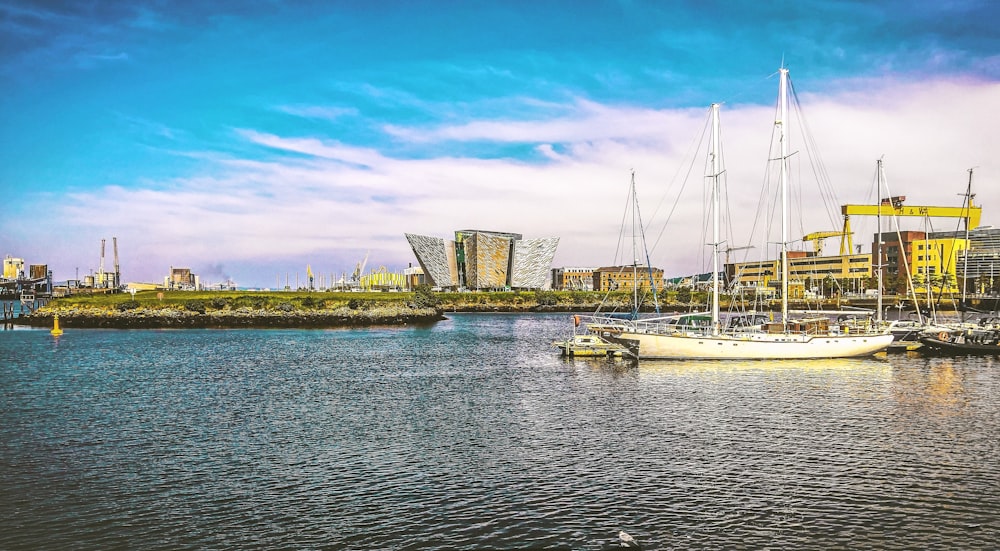 sailboat in shipyard