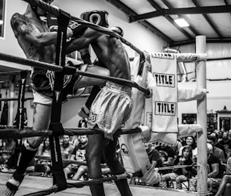 grayscale photography of boxing