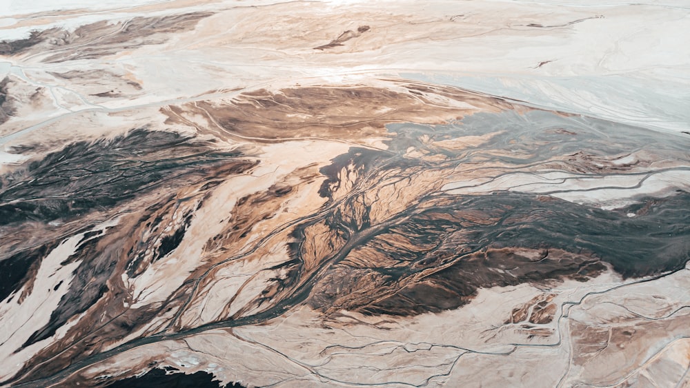 aerial photography of rock mountain