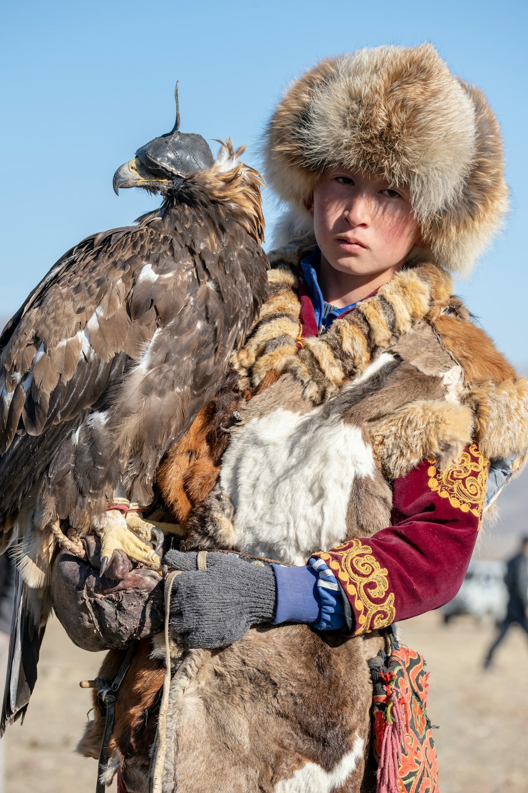 person holding eagle